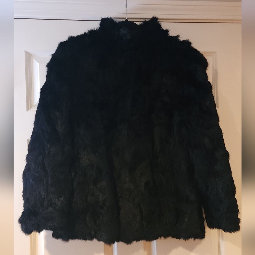 Somerset Furs Vintage 100% Rabbit Fur Black Jacket Medium